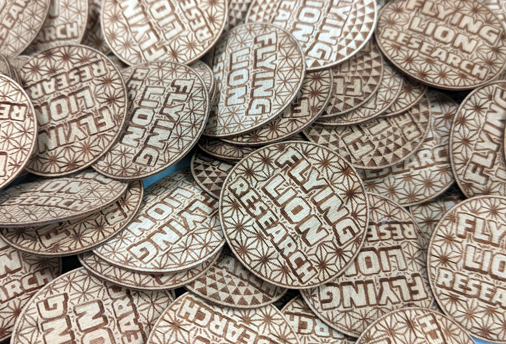 Flying Lion Hardwood Stickers by LaserTrees