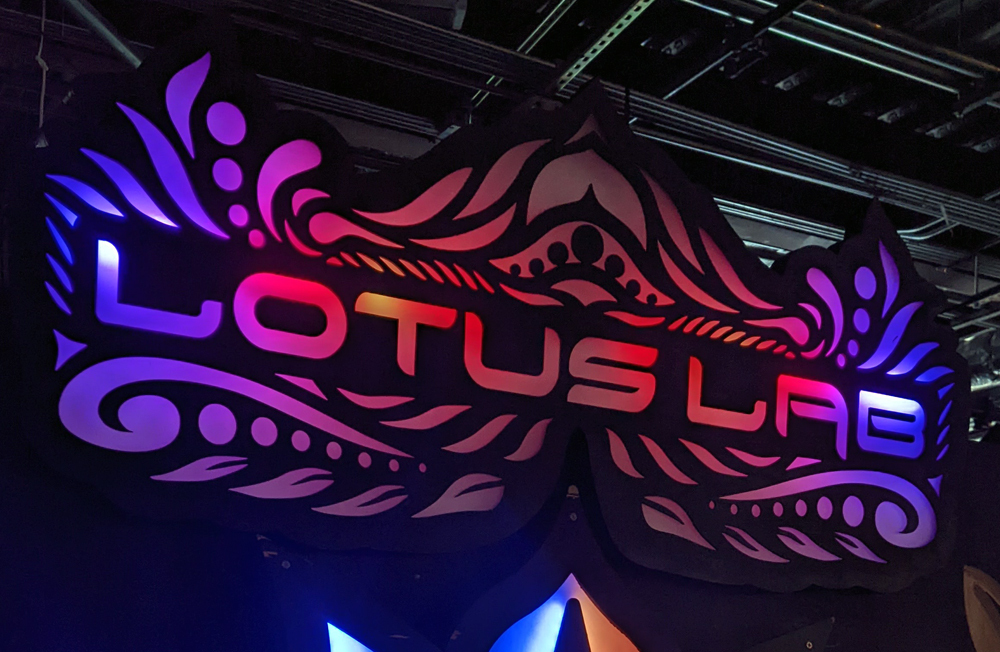 Lotus Lab LED Sign Laser Cut Stage Prop by LaserTrees